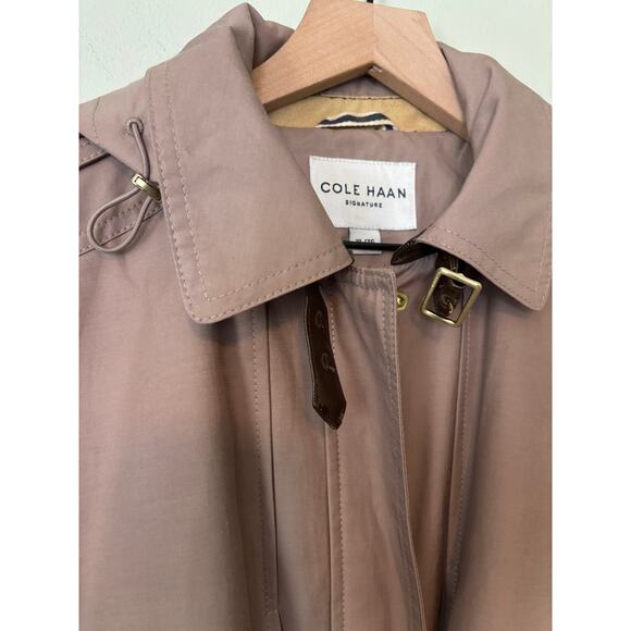 Cole Haan Women's Hooded Belted Trench Coat Taupe XL - Picture 4 of 12